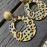 Boucles d'oreilles pendentif léopard rond