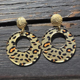 Boucles d'oreilles pendentif léopard rond