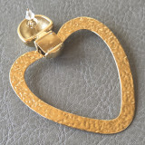 Boucles d'oreilles pendentif coeur martelé