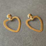 Boucles d'oreilles pendentif coeur martelé