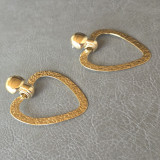 Boucles d'oreilles pendentif coeur martelé