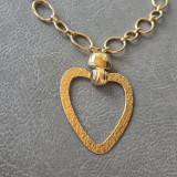 Collier pendentif coeur martelé