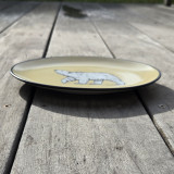 Petit plat ovale ours blanc, beige pâle