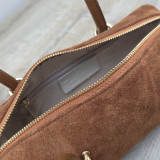 Sac barillet en daim, caramel