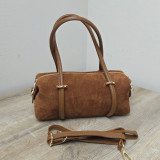 Sac barillet en daim, caramel