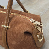 Sac barillet en daim, caramel