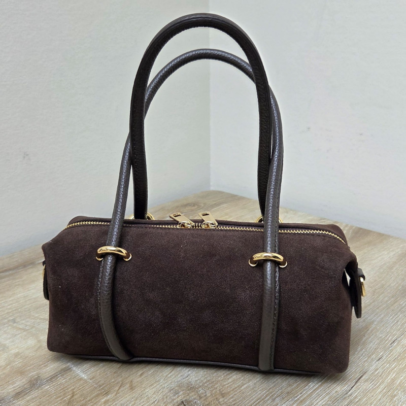 Sac barillet en daim, brun