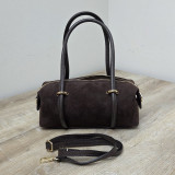 Sac barillet en daim, brun