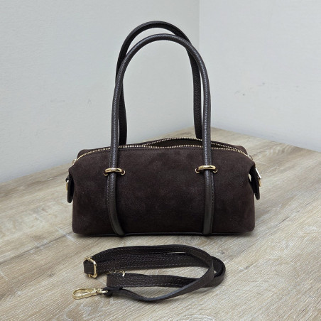Sac barillet en daim, brun