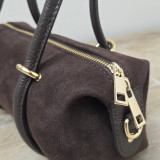 Sac barillet en daim, brun