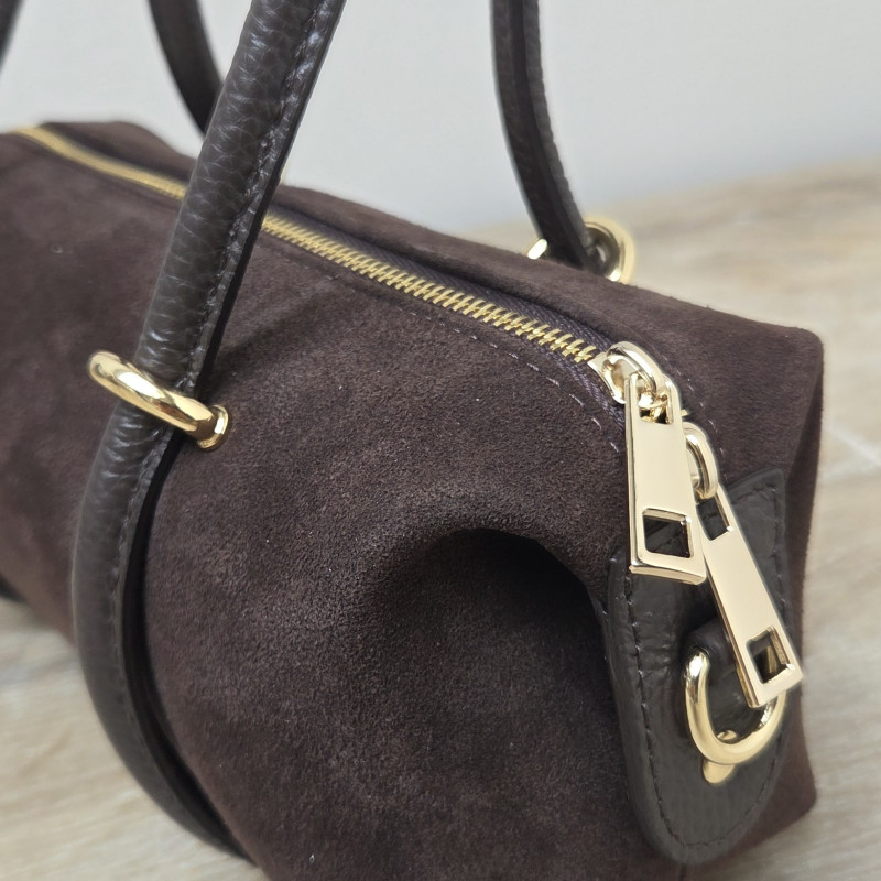 Sac barillet en daim, brun