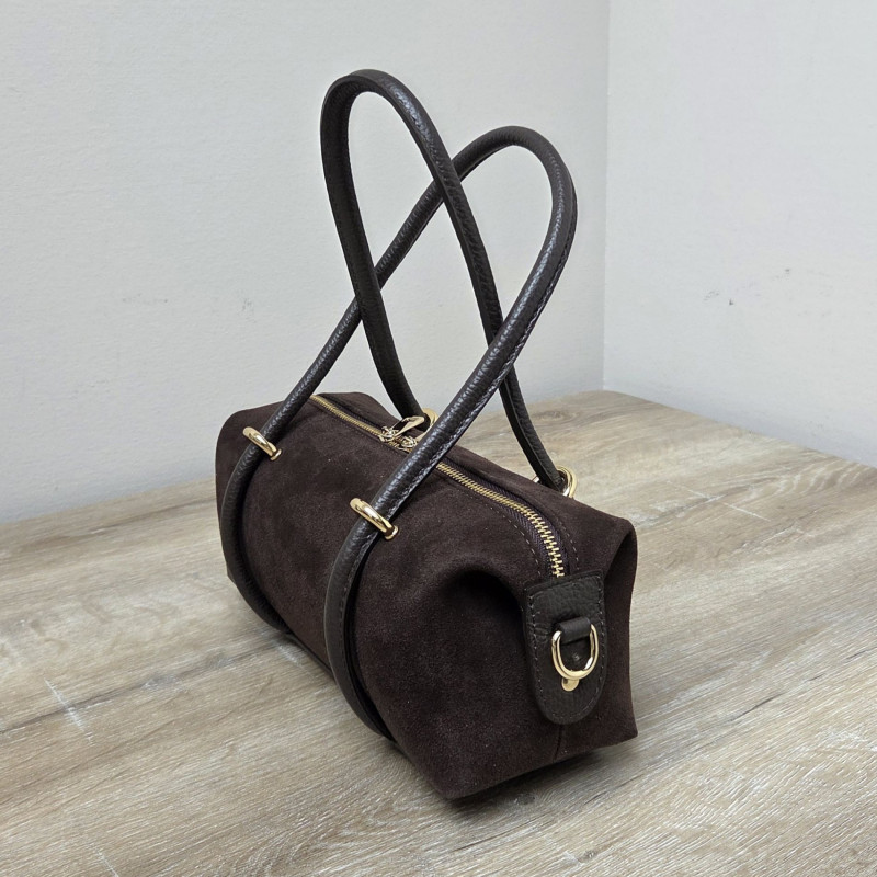 Sac barillet en daim, brun
