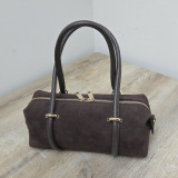 Sac barillet en daim, brun