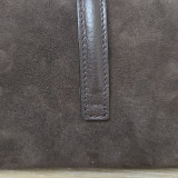 Sac/Pochette en daim et cuir, brun