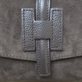 Sac/Pochette en daim et cuir, brun