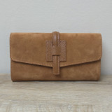 Sac/Pochette en daim et cuir, caramel