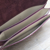 Mini Sac/Pochette en daim et cuir, bordeaux
