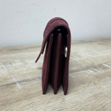 Mini Sac/Pochette en daim et cuir, bordeaux