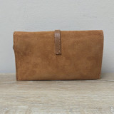 Mini Sac/Pochette en daim et cuir, caramel