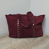 sac cabas en daim de couleur