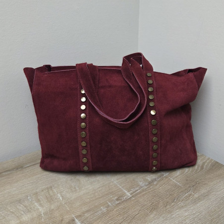 sac cabas en daim de couleur
