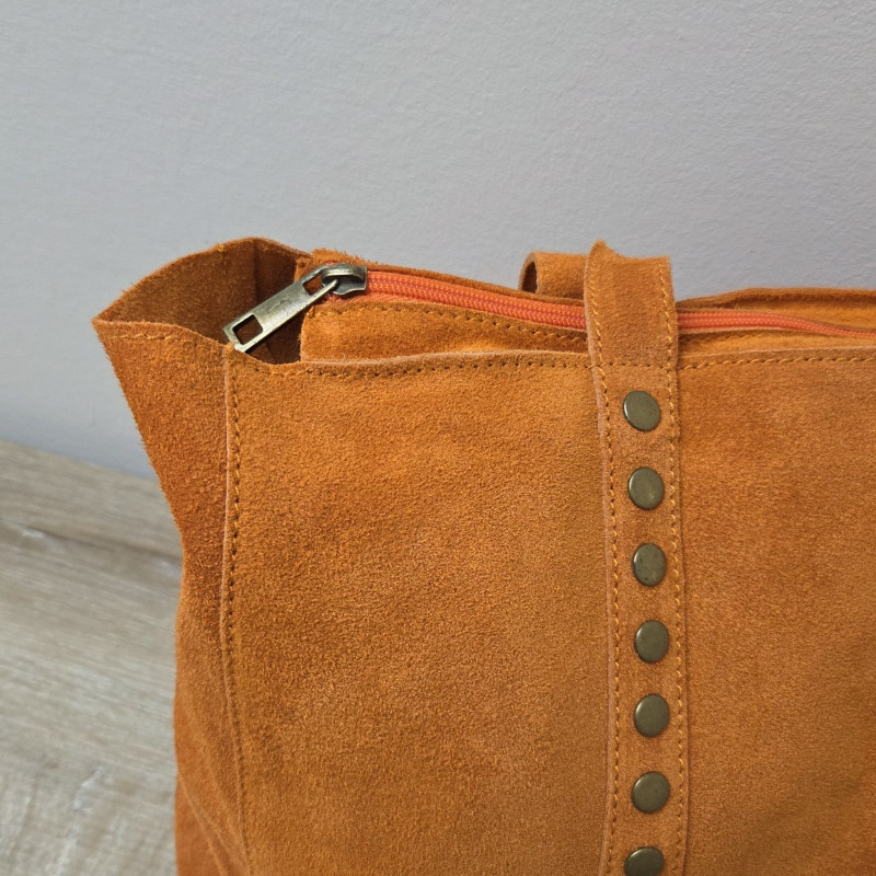 sac cabas en daim de couleur