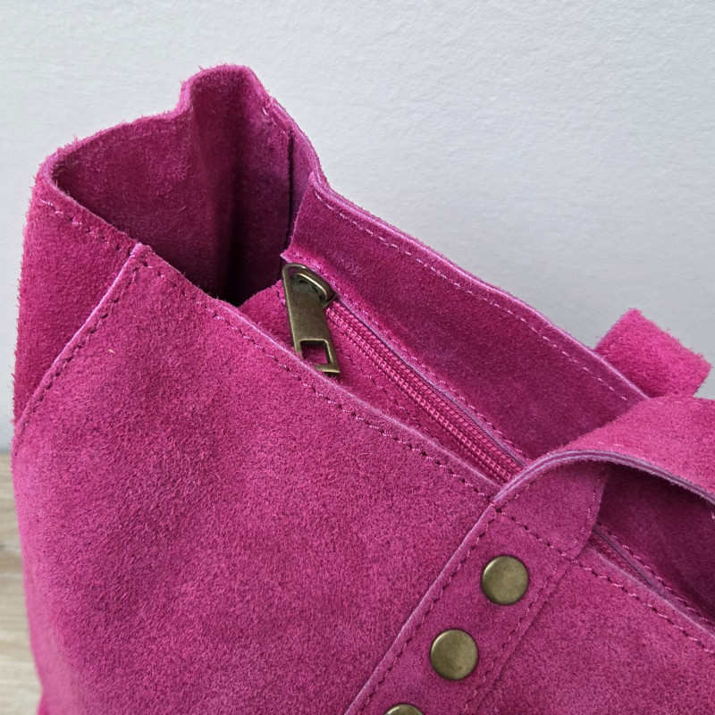 sac cabas en daim de couleur