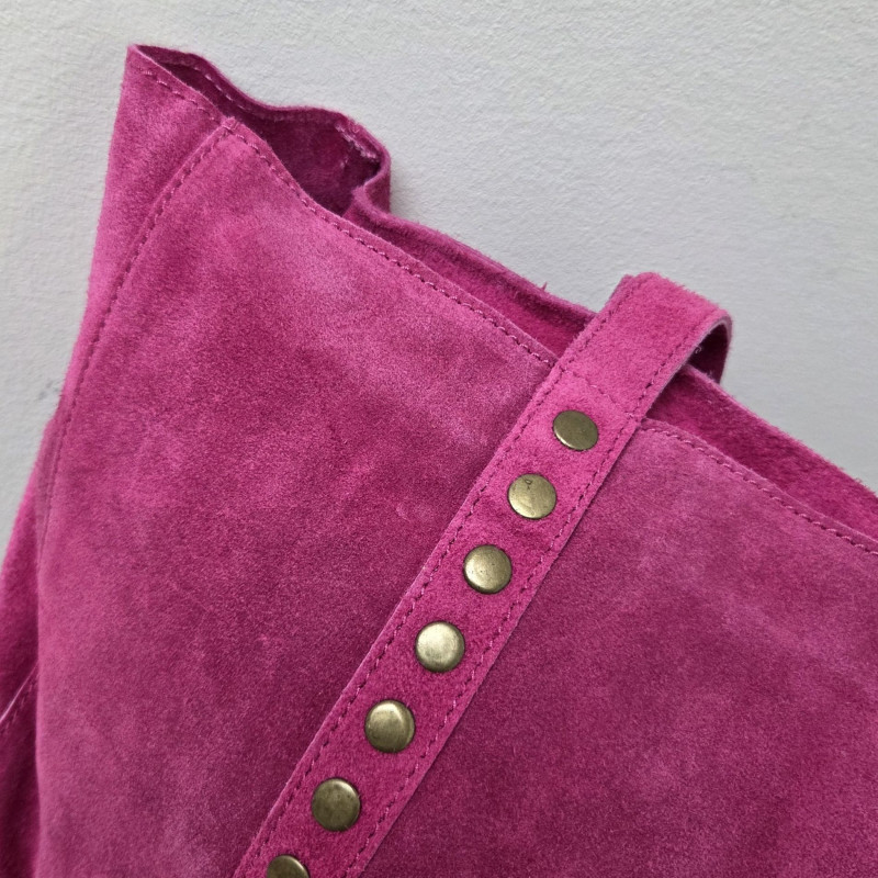 sac cabas en daim de couleur