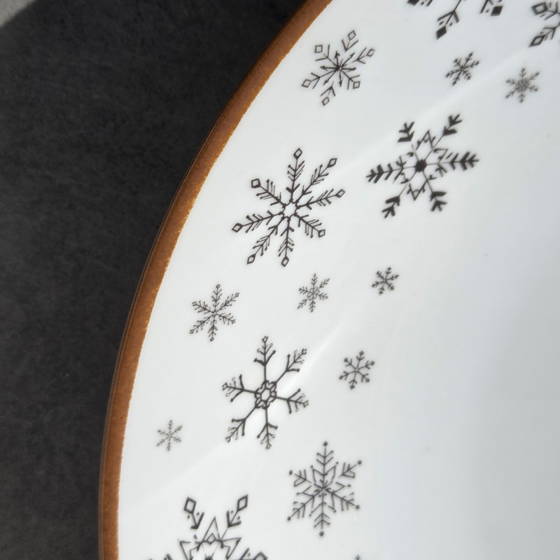 Saladier Coupe décor flocons, brun