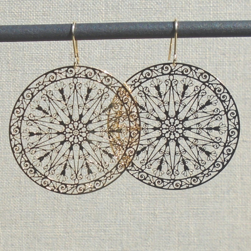 Boucles d'oreilles disque étoile