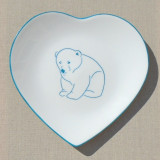 Assiette coeur Ourson bleu