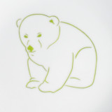 Assiette coeur Ourson vert