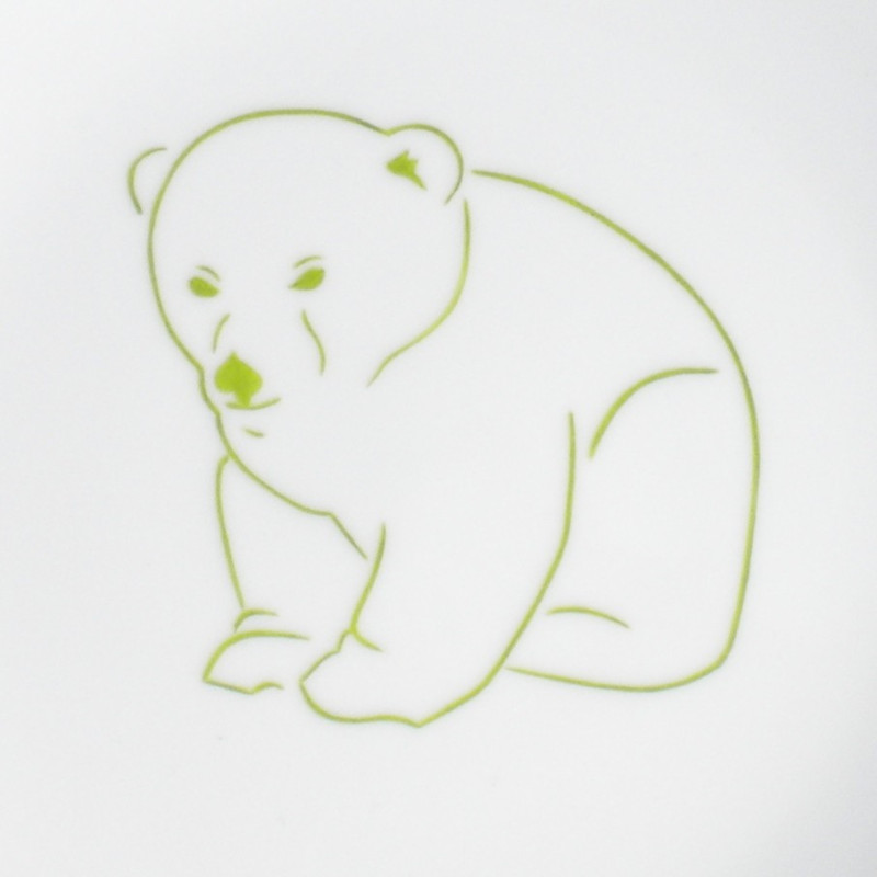 Assiette coeur Ourson vert