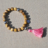 Bracelet pompon beige